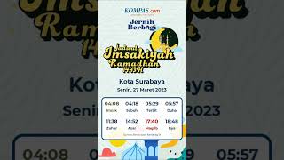 Jadwal Imsakiyah Kota Surabaya 2329 Maret 2023 [upl. by Virgil]