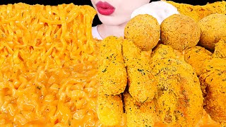 ASMR MUKBANG｜CHEESY CARBO FIRE NOODLE CHICKEN CHEESE BALL CHEESE STICK 치즈 까르보불닭볶음면 뿌링클 EATING 먹방 [upl. by Nauqal]