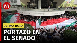 Manifestantes ingresan al Senado buscan suspender la discusión sobre la reforma judicial [upl. by Neri]