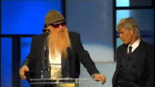 ZZ Top accepts award Rock and Roll Hall of Fame inductions 2004 [upl. by Ralyt]