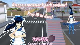 Escape amusement park parkour walkthrough SAKURA School Simulator  Prop ID in description [upl. by Dhruv]