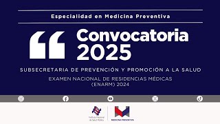 Convocatoria para la Especialidad en Medicina Preventiva 2025 INSPSPPS [upl. by Annawak]