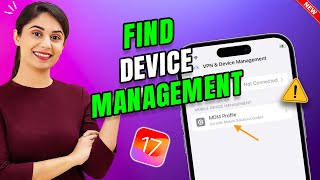 How To Find Profiles and Device Management on iPhone iOS 17 [upl. by Bej]