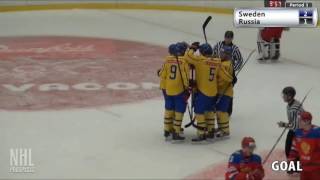 Elias Pettersson 1G 2A vs Russia  Nov 6 2016  U20 4 Nations [upl. by Enywtna]