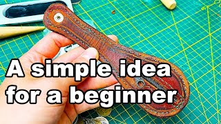 A leather project for beginners a coin holder [upl. by Druci]