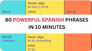 Learn 80 Spanish Phrases in 10 Minutes  Fast amp Easy Way to Speak Spanish [upl. by Cheke]