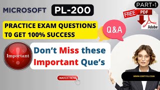 PL200  Important Exam Questions  Microsoft Power Platform Functional Consultant  Exam Cram  PDF [upl. by Yale314]