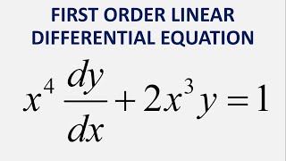 First Order Linear Differential Equation x4dydx  2x3y  1 [upl. by Niemad]