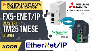 EthernetIP Communication FX5ENETIP Master with TM251 Slave [upl. by Anyg]