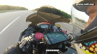 Kawasaki ZX10R 0299KMH Acceleration in 18 seconds [upl. by Bannerman75]