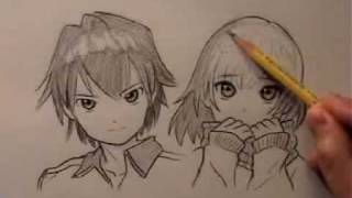 How to Draw Manga Hair Male and Female [upl. by Schnabel]