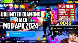 Free Fire Diamond Hack  Unlimited Diamond Mod Apk 2024  Free Fire New Mod Menu Ob46  Live Proof [upl. by Chancelor]