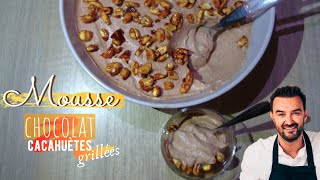 Mousse chocolat  cacahuètes SANS OEUFS de Cyril Lignac  Léa cooking [upl. by Sihtnyc]