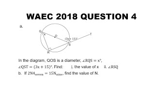 WAEC 2018 Mathematics Theory Question 4 [upl. by Johnsten855]