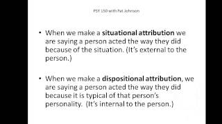 PSY 150 Fundamental Attribution Error amp Selfserving Bias [upl. by Sherar]