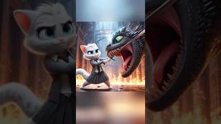 Cat vs Dragon fighting 😲 cat cute kittten catvideos catlover catlovers aiart poorcat [upl. by Ahsaekal669]