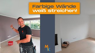 Farbige Wände weiß streichen [upl. by Atiuqrehs]