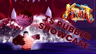 FRUIT BATTLEGROUNDS TS RUBBER SHOWCASE  HOW TO USE TS RUBBER [upl. by Asyla]