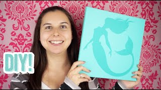 475 DIY Mermaid Nursery Canvas Wall Art Tutorial using the Silhouette Cameo [upl. by Brant706]