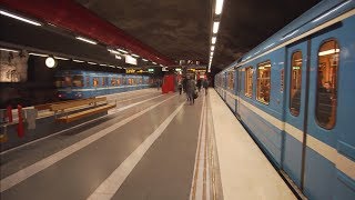 Sweden Stockholm subway ride from Sundbyberg to Duvbo [upl. by Ahsinrev]