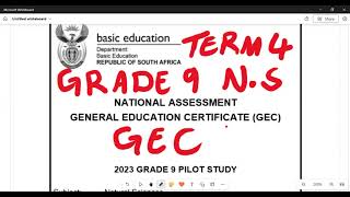 GEC Paper Natural Sciences NS Grade 9 Term 4 Exam November [upl. by Neik]