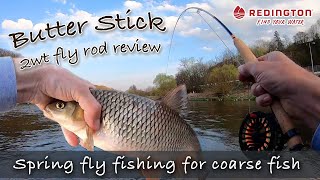 Fly fishing for COARSE FISH big chub fishing challenge  BUTTER STICK 2wt fiberglass fly rod review [upl. by Mapel]