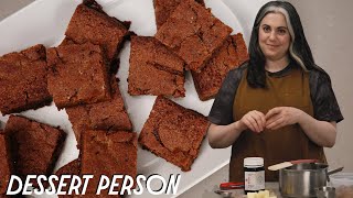 Claire Saffitz Bakes Delicious Butterscotch Blondies Recipe  Dessert Person [upl. by Carpio446]