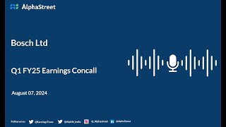 Bosch Ltd Q1 FY202425 Earnings Conference Call [upl. by Let]