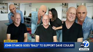 Dave Coulier debuts shaved head after cancer diagnosis with help from his friend John Stamos [upl. by Ardnossak]