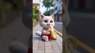 Cat eating banana cat cutecat cute [upl. by Zahc]