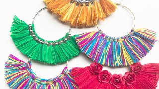 5 HOOP TASSEL EARRINGS  JEWELRY IDEAS [upl. by Acimad]