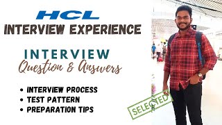 Cracking the HCL Interview My Experience and Tips for Success  HCL Interview Questions amp Answers [upl. by Roice]