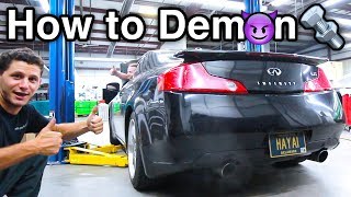 BERK Resonated Test Pipes G35 Install amp Rev  How To Remove Demon Bolts 😈🔩 [upl. by Danell]