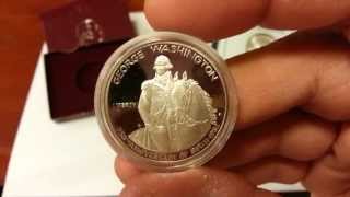 90 Silver 1982 George Washington 250th Anniversary Of Birth Half 1st Modern Commemorative [upl. by Leanatan]