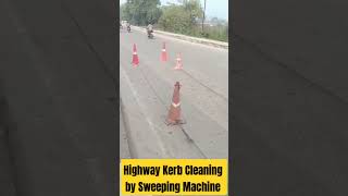 Highway Kerb Cleaning by Sweeping Machine shorts trending youtubeshorts Highway Sweeping 1k [upl. by Leitao]