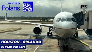 UNITED 767 BUSINESS CLASS Houston to Orlando in Polaris [upl. by Luwana341]