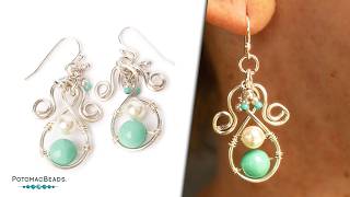 Diva Wire Earrings  DIY Jewelry Making Tutorial by PotomacBeads [upl. by Esinwahs233]