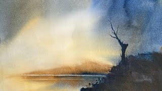 How to Paint an Abstract Landscape Watercolour [upl. by Cyn]