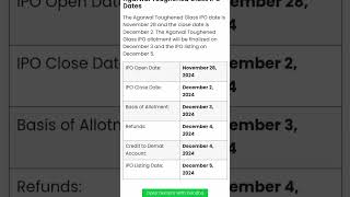 Agarwal Toughened Glass IPO Review  Details  Analysis ipo iporeview newipo upcomingipo [upl. by Carlin]