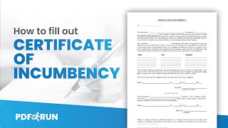 How to Fill Out Certificate of Incumbency  PDFRun [upl. by Mehetabel]