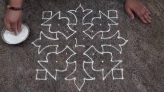 Easy and Simple Rangoli Design Simple Dot Rangoli Design with 10 dots [upl. by Pelmas]