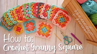 EASY CROCHET How to Crochet a Granny Square for Beginners [upl. by Eran]