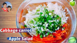 Amazing Cabbage Carrot Apple Salad Fresh crunchy Salad [upl. by Publus658]