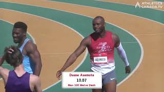 Mens 100m Final  Edmonton Athletics Invitational 2024 Full Race [upl. by Llerryt458]