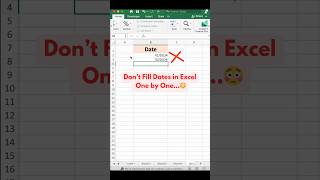 AutoWrite Dates in Excel With THIS simple Trick in Seconds📅 excel excelshorts [upl. by Atiuqes]