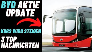 BYD Aktie Update  Es gibt 3 Super Nachrichten  Kurs wird steigen Einsteigen oder nachkaufen [upl. by Rehttam499]