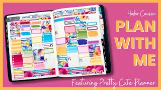 PLAN WITH ME  The prettiest summer spread  Hobonichi Cousin  Ft Pretty Cute Planner [upl. by Carrel]