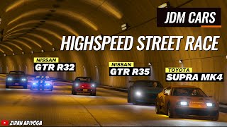 Nissan GTR VS Toyota Supra Insanely Highspeed Street Race  GTA 5 Online [upl. by Bysshe]