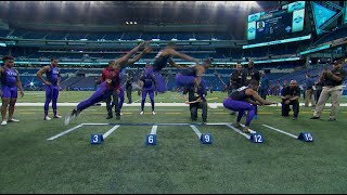 Byron Jones 123quot Broad Jump Sets World Record  2015 NFL Combine [upl. by Alleira412]