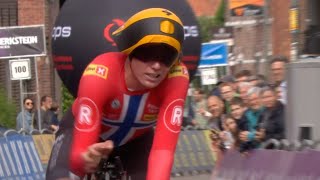 Baloise Belgium Tour Søren Wærenskjold wins opening time trial [upl. by Aivatnahs]